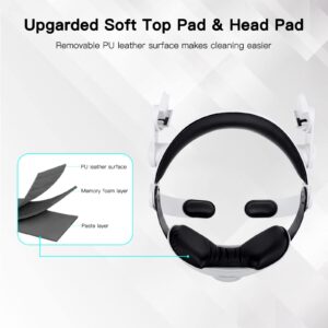 Head Strap Compatible with Oculus Quest 2, Upgraded Comfort Elite Head Strap Replacement, Enhanced Support in VR, Lightweight & Adjustable Strap Accessories for Oculus/Meta Quest 2,White