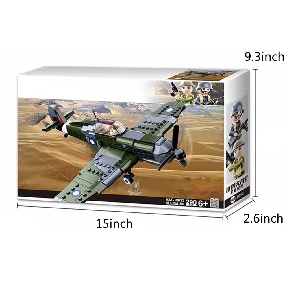 Bomber Plane Army Toys Fighter Iron Empire Military Bombing Plane Building Block World War 2 Model Toy Brick Building Army Airplane Set,Toys Gifts for Kid and Adult（290PCS）