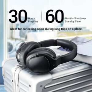 Active Noise Reduction Headset, Wireless Bluetooth 5.0 Headset, Headset with Microphone, 30 Hour Playback time, subwoofer Headset