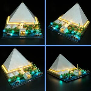 VONADO Led Light Kit Compatible with Lego 21058 Great Pyramid of Giza (No Model), Building Lighting Kit Compatible with Lego 21058 Architecture Bricks Toy (Remote-Control Version)