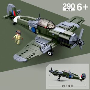 Bomber Plane Army Toys Fighter Iron Empire Military Bombing Plane Building Block World War 2 Model Toy Brick Building Army Airplane Set,Toys Gifts for Kid and Adult（290PCS）