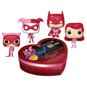 funko batman the animated series pocket pop! 4 pack happy valentine's day heart shaped gift box