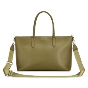 katie loxton you got this womens vegan leather zippered large changing tote bag organizer in olive green