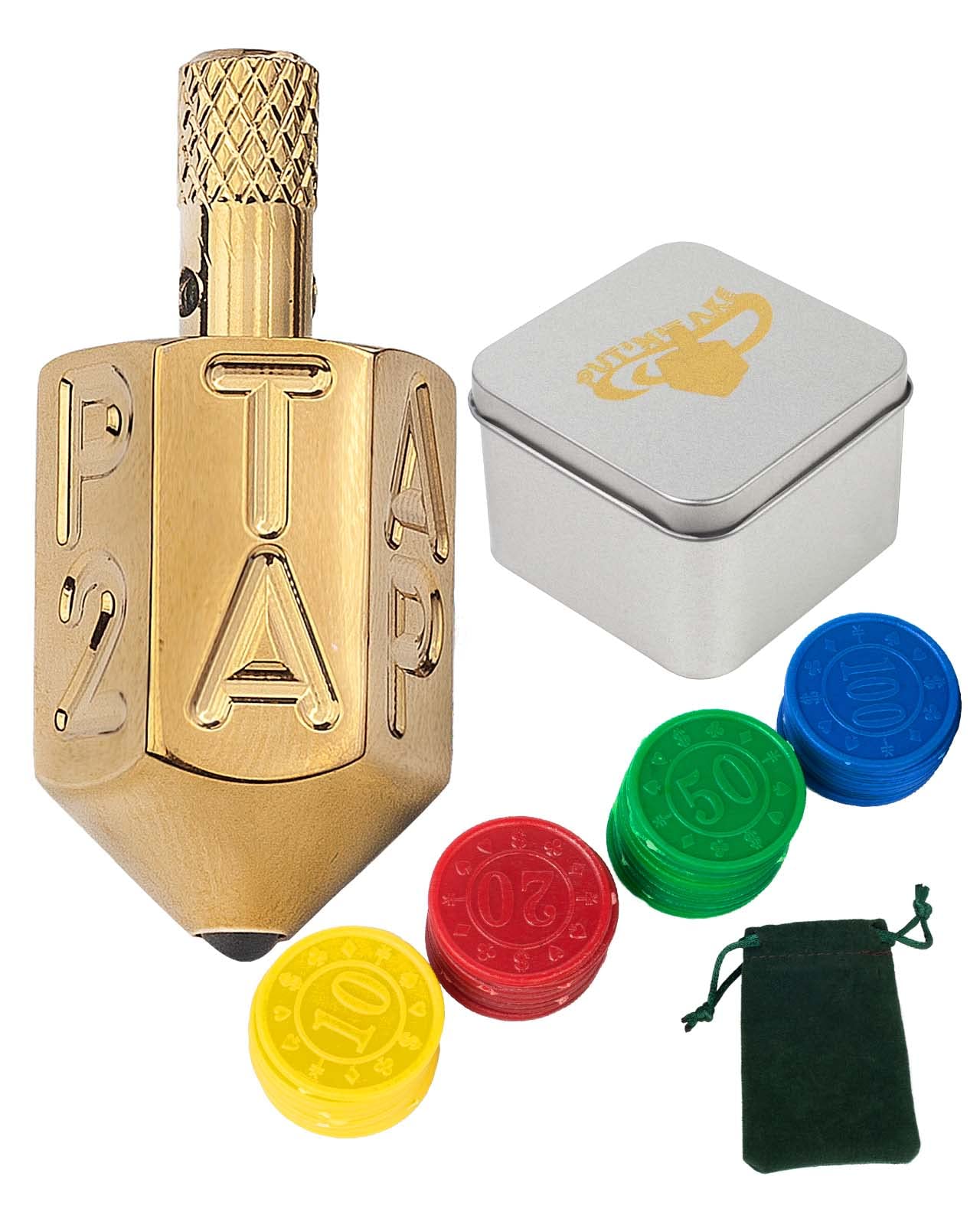 Extguds Put and Take Spinner Dice Game, Game of Chance, Gambling Top Dice Type Game, Solid Brass ANTE-UP (Dice Brass)