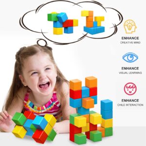 Magnetic Blocks, 1.41 inch Large Magnetic Building Blocks for Toddlers 3 4 5 6 7 8 Years Old Boys Girls Magnetic Cubes for Kids 1-3 Montessori Toys STEM Preschool Educational Building Cube 30 Pcs