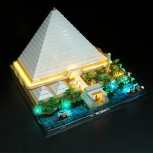 VONADO Led Light Kit Compatible with Lego 21058 Great Pyramid of Giza (No Model), Building Lighting Kit Compatible with Lego 21058 Architecture Bricks Toy (Remote-Control Version)