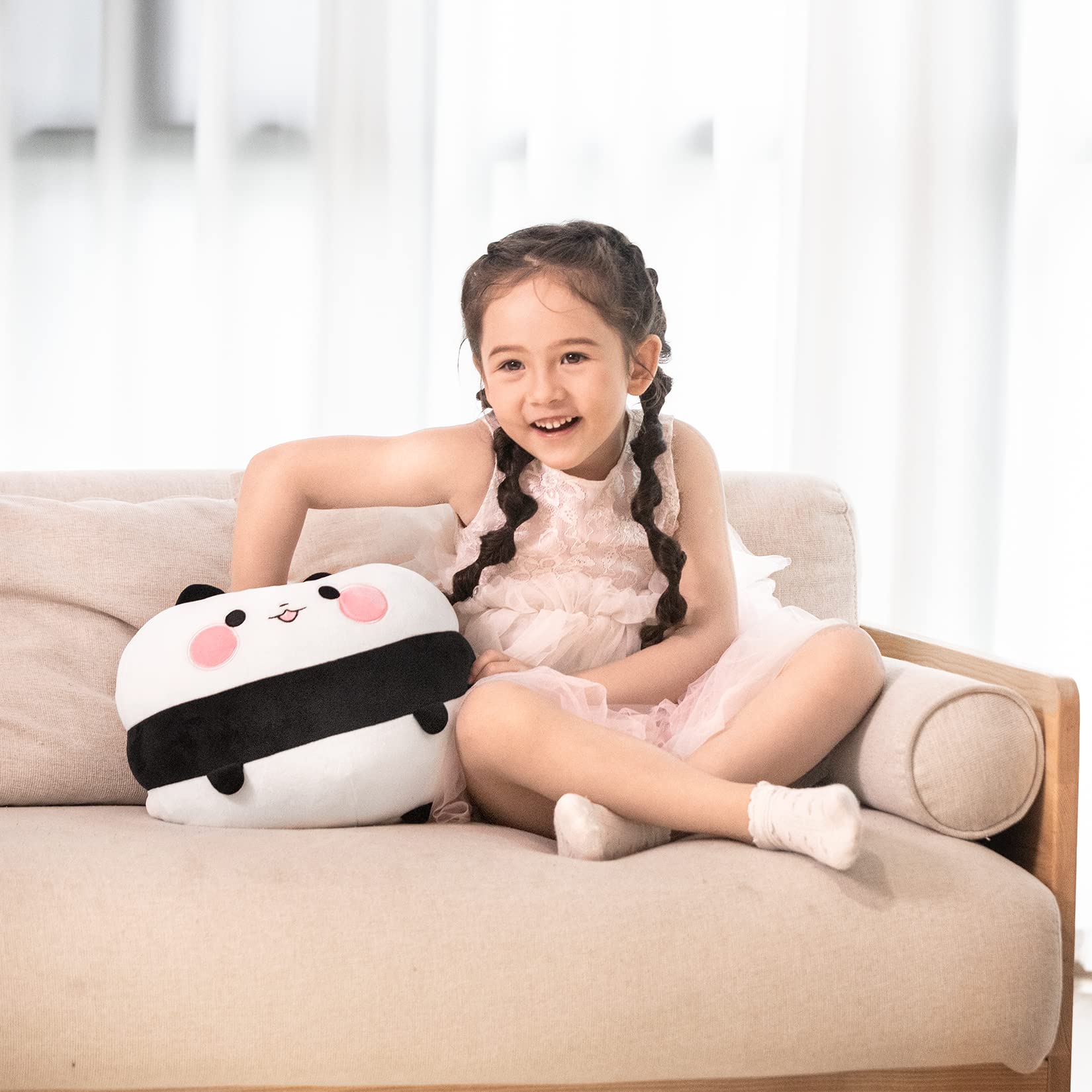 GAGAKU 12.6in Cute Plushies Panda Stuffed Animals,Kawaii Plushie Panda Plush Pillow Toy Super Soft Cartoon Body Pillow for Girls & Boys Brithday Gift