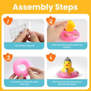 Hely Cancy Car Duck for Dashboard Decorations - Duck for Car Dashboard Decorations Rubber Duck Car Ornament with Necklace - Princess