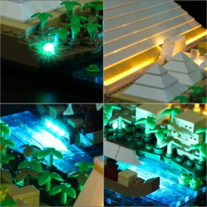 VONADO Led Light Kit Compatible with Lego 21058 Great Pyramid of Giza (No Model), Building Lighting Kit Compatible with Lego 21058 Architecture Bricks Toy (Remote-Control Version)