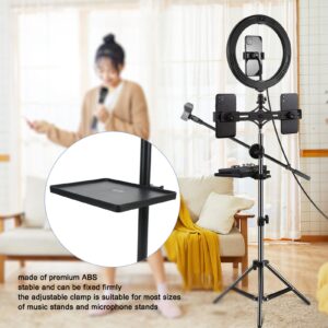 Dilwe Sound Card Tray, Heavy Duty ABS Tray for Standard Speaker Stand & Microphone Stand Rack, Adjustable, Easy Installation, Wide Application, Tray Size: 6.50in x 8.66in