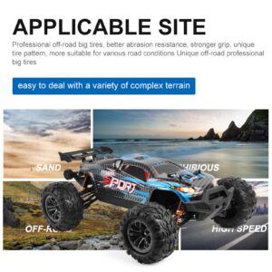 EVTSCAN 1/12 Scale Remote Control Car - 2.4GHZ 4WD Off Road RC Truck, High Speed RC Rock Crawler, Remote Control Off Road Truck for Adults & Kids (Three Batteries)