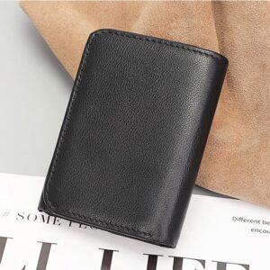 XIXIDIAN Fashion Men's Coin Purse Wallet RFID Blocking Man Leather Wallet，Genuine Leather Slim Trifold with ID Window (Color : Black, Size : 11 * 8CM)