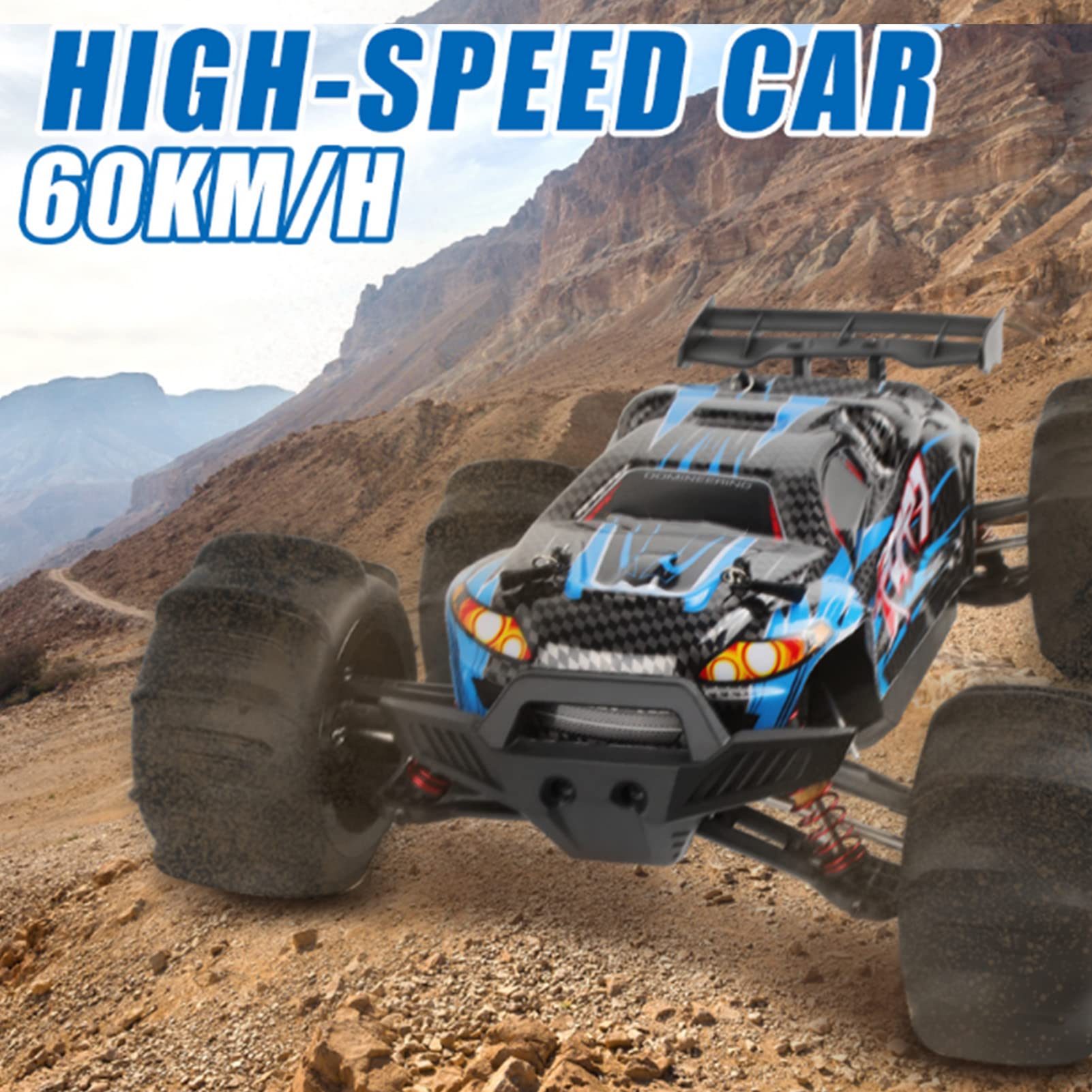 EVTSCAN 1/12 Scale Remote Control Car - 2.4GHZ 4WD Off Road RC Truck, High Speed RC Rock Crawler, Remote Control Off Road Truck for Adults & Kids (Three Batteries)