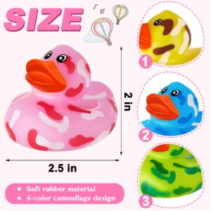 2.5 Inch Camouflage Rubber Duckies for Car Duck Rubber Ducks Car Ducking Camo Duck for Kids Baby Shower, Pool Activity (24 Pack)