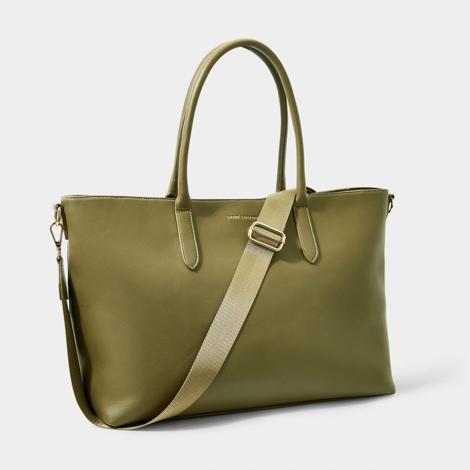 KATIE LOXTON You Got This Womens Vegan Leather Zippered Large Changing Tote Bag Organizer in Olive Green