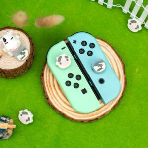 GeekShare Cute Silicone Joycon Thumb Grip Caps, Joystick Cover Compatible with Nintendo Switch/OLED/Switch Lite,4PCS - Dairy Cow