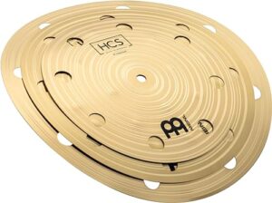 meinl cymbals 3-piece smack stack cymbal pack with holes 10", 12", 14" — hcs traditional finish brass for drum set — made in germany, 2-year warranty (hcs024sm)