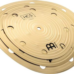 Meinl Cymbals 3-Piece Smack Stack Cymbal Pack with Holes 10", 12", 14" — HCS Traditional Finish Brass for Drum Set — Made in Germany, 2-Year Warranty (HCS024SM)