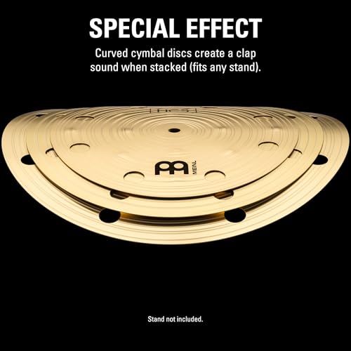 Meinl Cymbals 3-Piece Smack Stack Cymbal Pack with Holes 10", 12", 14" — HCS Traditional Finish Brass for Drum Set — Made in Germany, 2-Year Warranty (HCS024SM)