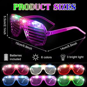 Maitys LED Light Up Glasses Luminous Led Headband Set LED Cat Ear Headband Bunny Ears Headband Crown Headband Colorful Glowing Sunglasses Glow in The Dark Party Favors Birthday Supplies (72 Pcs)