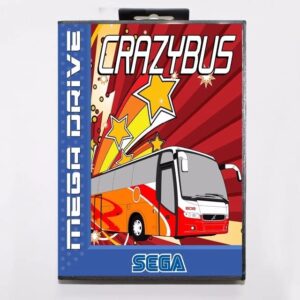 crazy bus 16 bit md game card with retail box for sega megadrive genesis-eu box