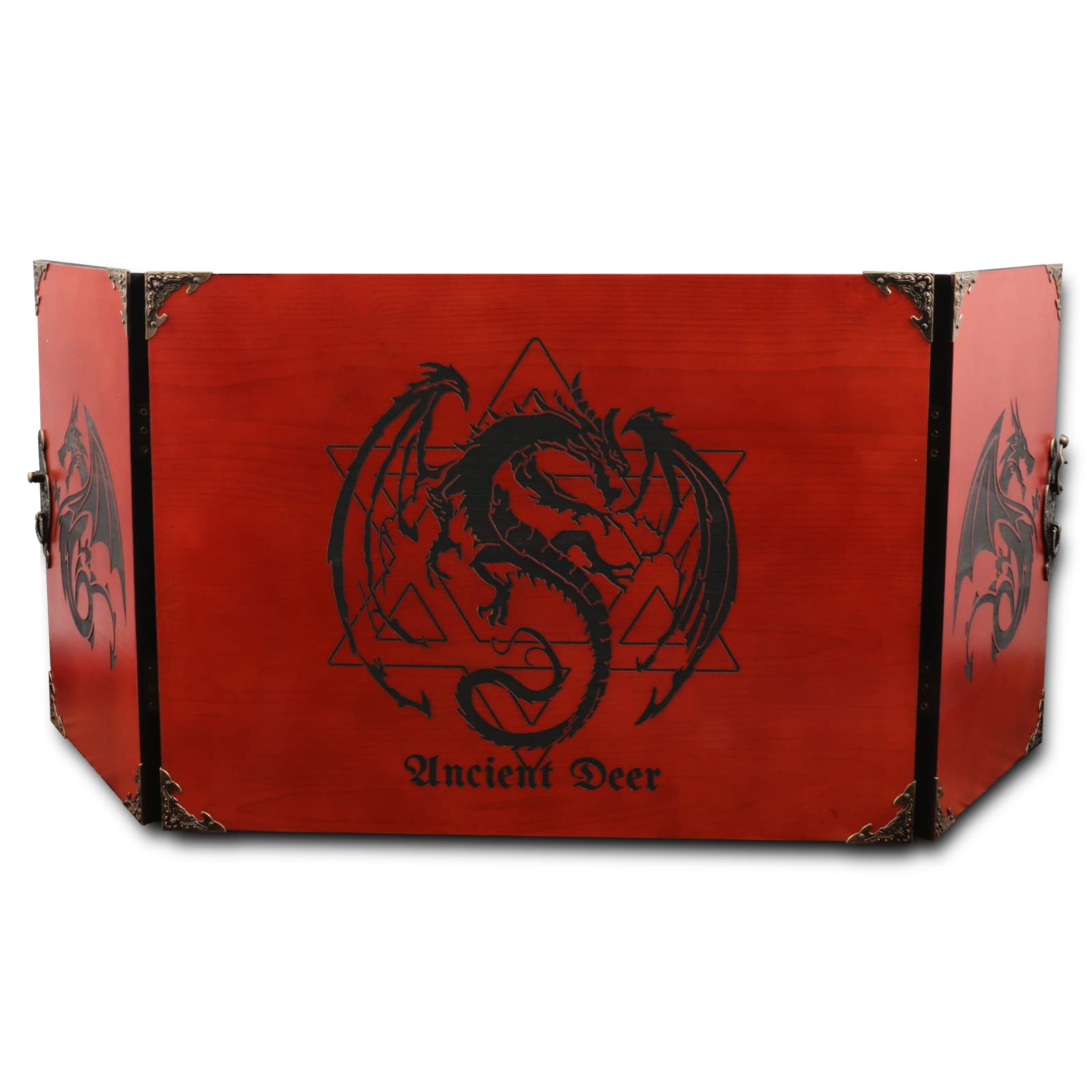 DM Screen Wooden Dungeon Master Screen for Hand Crafted Dungeon and Dragons gift,DND Dice GM Games,D&D 5e Accessories,Magic The Gathering,Pathfinder,Custom Screen (DmScreen-wine red)