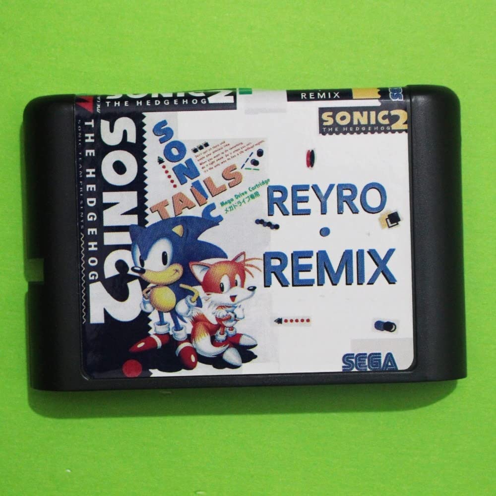 Sonic 2 Retro Remix 16 bit MD Game Card For Sega Mega Drive For Genesis-PAL-J