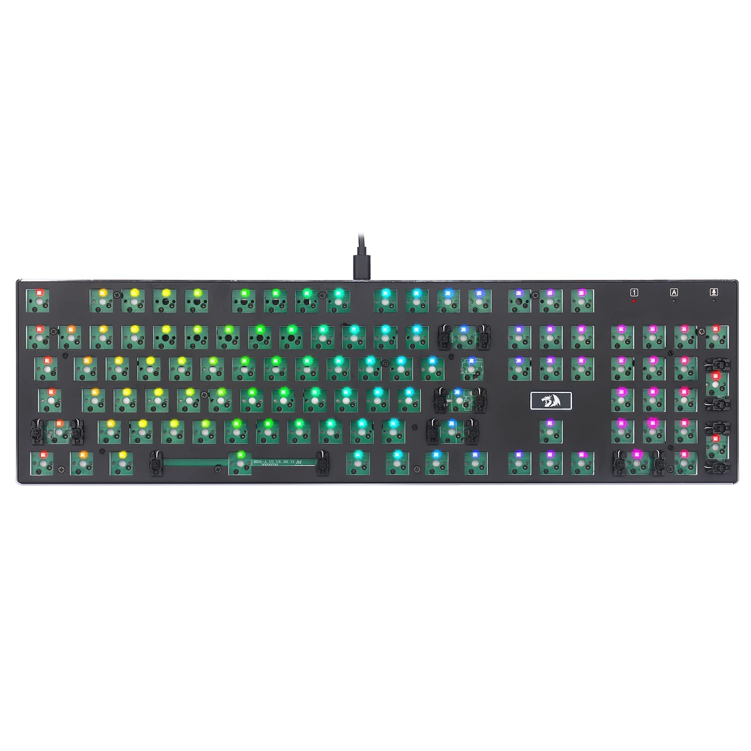 Redragon BBK556 Custom Gaming Mechanical Keyboard Kit – 100% 104 Keys DIY RGB Fully Modular Keyboard - USB Wired Barebones Full Size Keyboard HOT SWAPPABLE 3pin/5pin Switch, Black