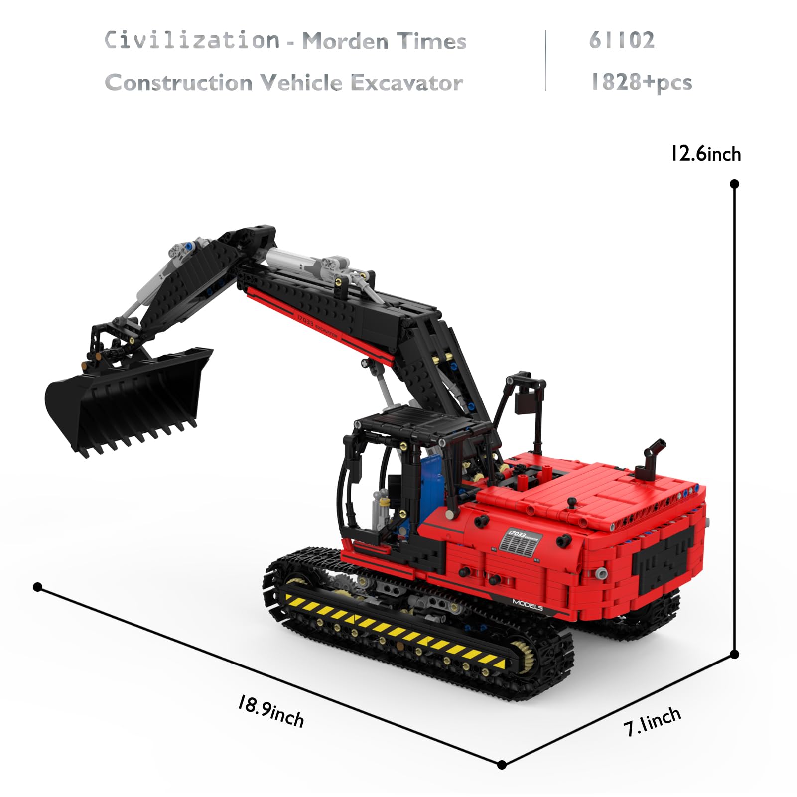 JMBricklayer Excavator Building Block Set for Adults - RC Electric Excavator Construction Vehicle Model Kit Collection Toy, Gift Toys for Teens Age 14+/Adults