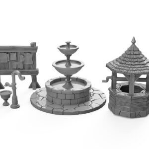 3DEGOS Town Square City Furniture DND Terrain 28mm for Dungeons and Dragons, D&D, Pathfinder, Warhammer 40k, RPG, Miniatures, Age of Sigmar, Tabletop, D and D, Dungeons and Dragons Gifts