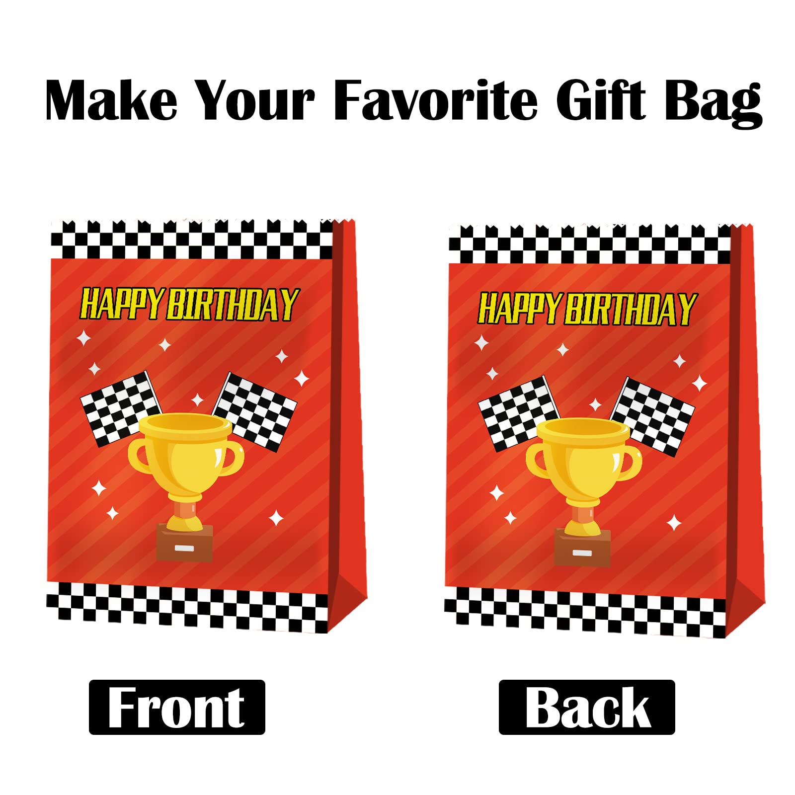 Race Car Gift Bags 24 Pcs Race Car Party Supplies for Boys Race Car Party Favors Cars Theme Birthday Party Decorations Car Goody Bags Racing Birthday Party Supplies