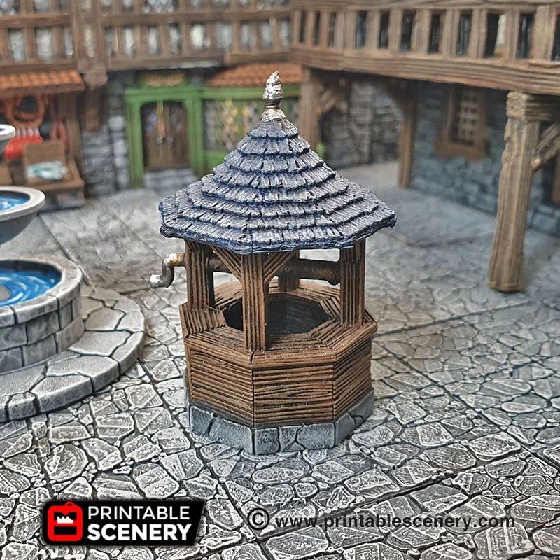 3DEGOS Town Square City Furniture DND Terrain 28mm for Dungeons and Dragons, D&D, Pathfinder, Warhammer 40k, RPG, Miniatures, Age of Sigmar, Tabletop, D and D, Dungeons and Dragons Gifts