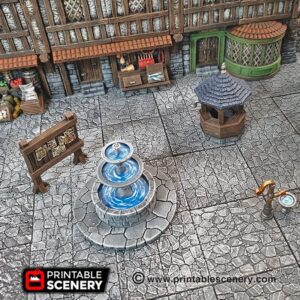 3DEGOS Town Square City Furniture DND Terrain 28mm for Dungeons and Dragons, D&D, Pathfinder, Warhammer 40k, RPG, Miniatures, Age of Sigmar, Tabletop, D and D, Dungeons and Dragons Gifts