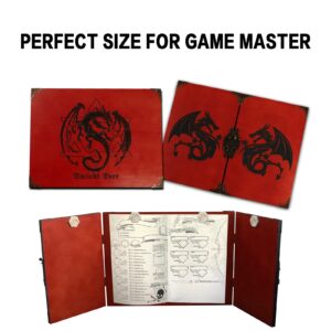 DM Screen Wooden Dungeon Master Screen for Hand Crafted Dungeon and Dragons gift,DND Dice GM Games,D&D 5e Accessories,Magic The Gathering,Pathfinder,Custom Screen (DmScreen-wine red)