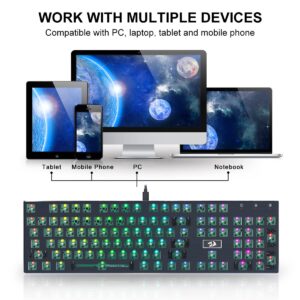 Redragon BBK556 Custom Gaming Mechanical Keyboard Kit – 100% 104 Keys DIY RGB Fully Modular Keyboard - USB Wired Barebones Full Size Keyboard HOT SWAPPABLE 3pin/5pin Switch, Black