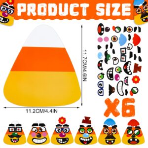 Spiareal 30 Sets Candy Corn Halloween Craft Kit for Kids DIY Cutouts Magnet Stickers for Boys Girls Candy Corn Ornaments Art for Halloween Activity Party Supplies