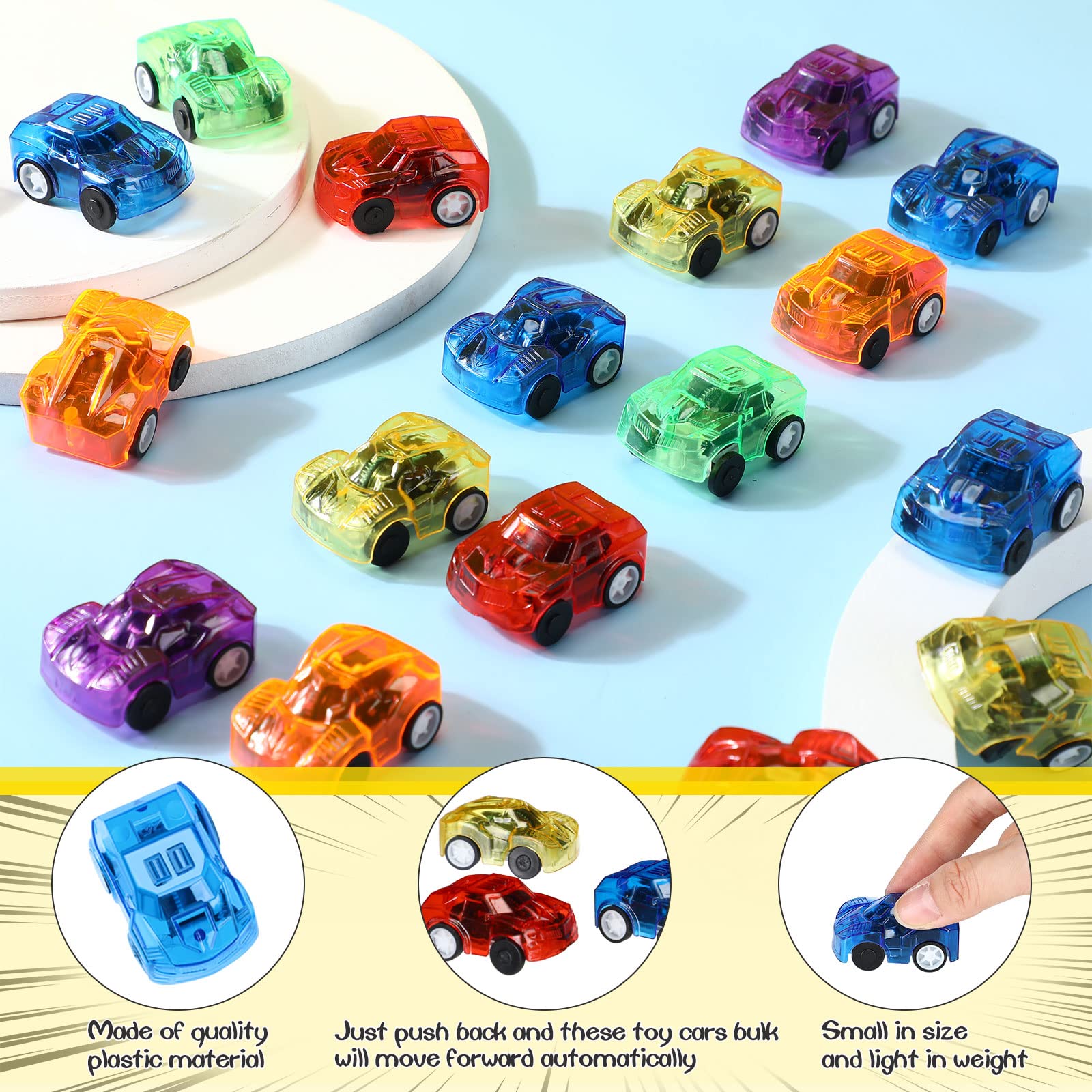 144 Pieces Pull Back Car Party Favors Mini Car Toys Bulk Friction Powered Small Racing Cars Colorful Pullback Vehicles for Birthday Goodie Bag Fillers Reward Carnival