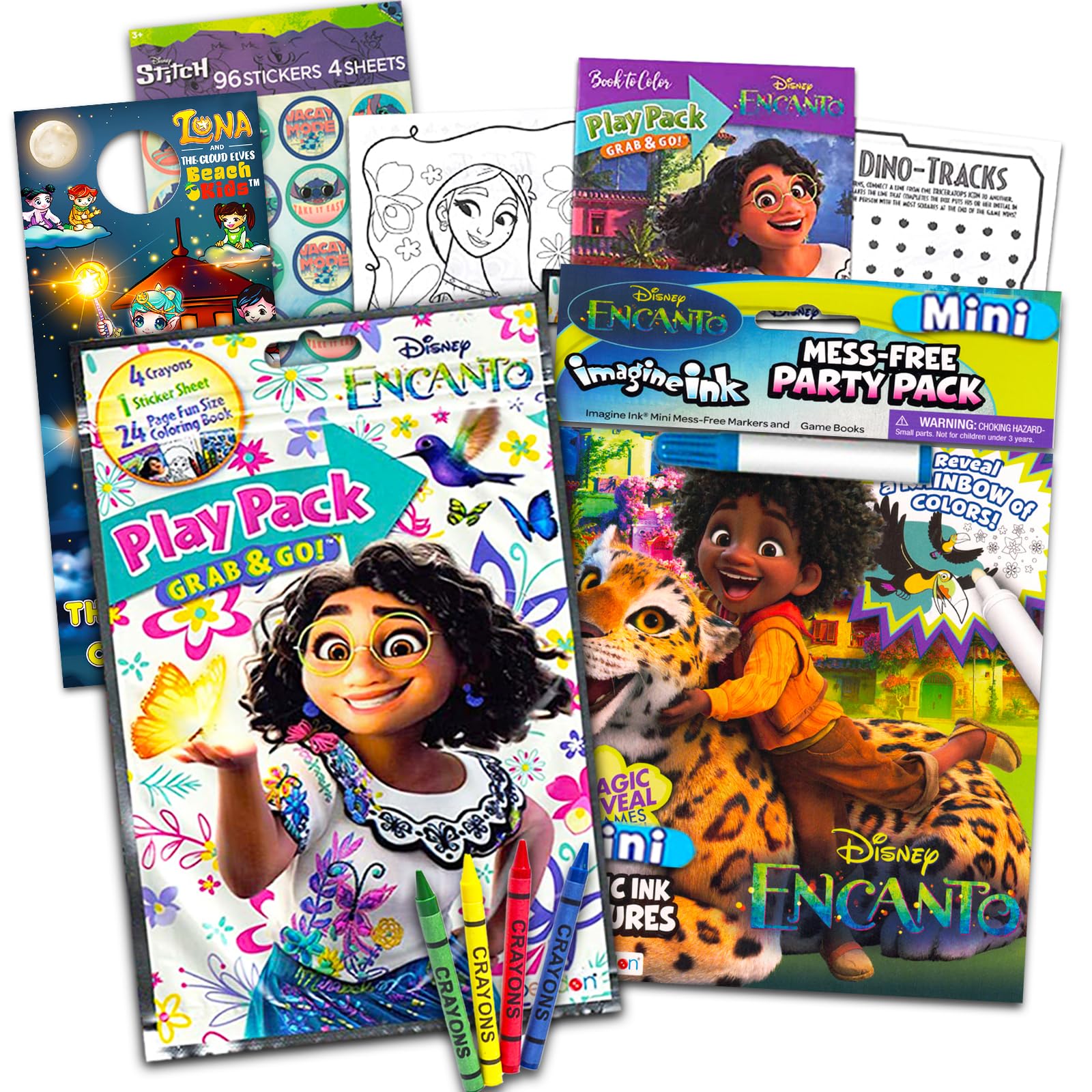 Disney Encanto Coloring Book Set - Activity Bundle with Encanto Imagine Ink, Play Pack, Stickers, Crayons, Door Hanger and More (Encanto Party Favors and Supplies)