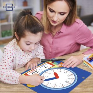 Scribbledo Writable Dry Erase Learning Clock for Kids Write & Wipe Demonstration Clock for Kids Learning to Tell Time Classrooms and Homeschool Supplies