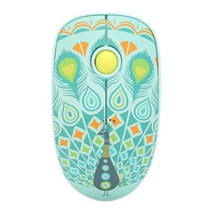 Gaming Mouse, Ergonomic Design Stable Efficient Wireless Mouse 3 Smart Power Saving Modes Peacock Pattern for Laptop for Desktop Computer