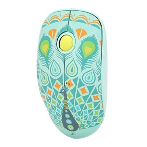 Gaming Mouse, Ergonomic Design Stable Efficient Wireless Mouse 3 Smart Power Saving Modes Peacock Pattern for Laptop for Desktop Computer