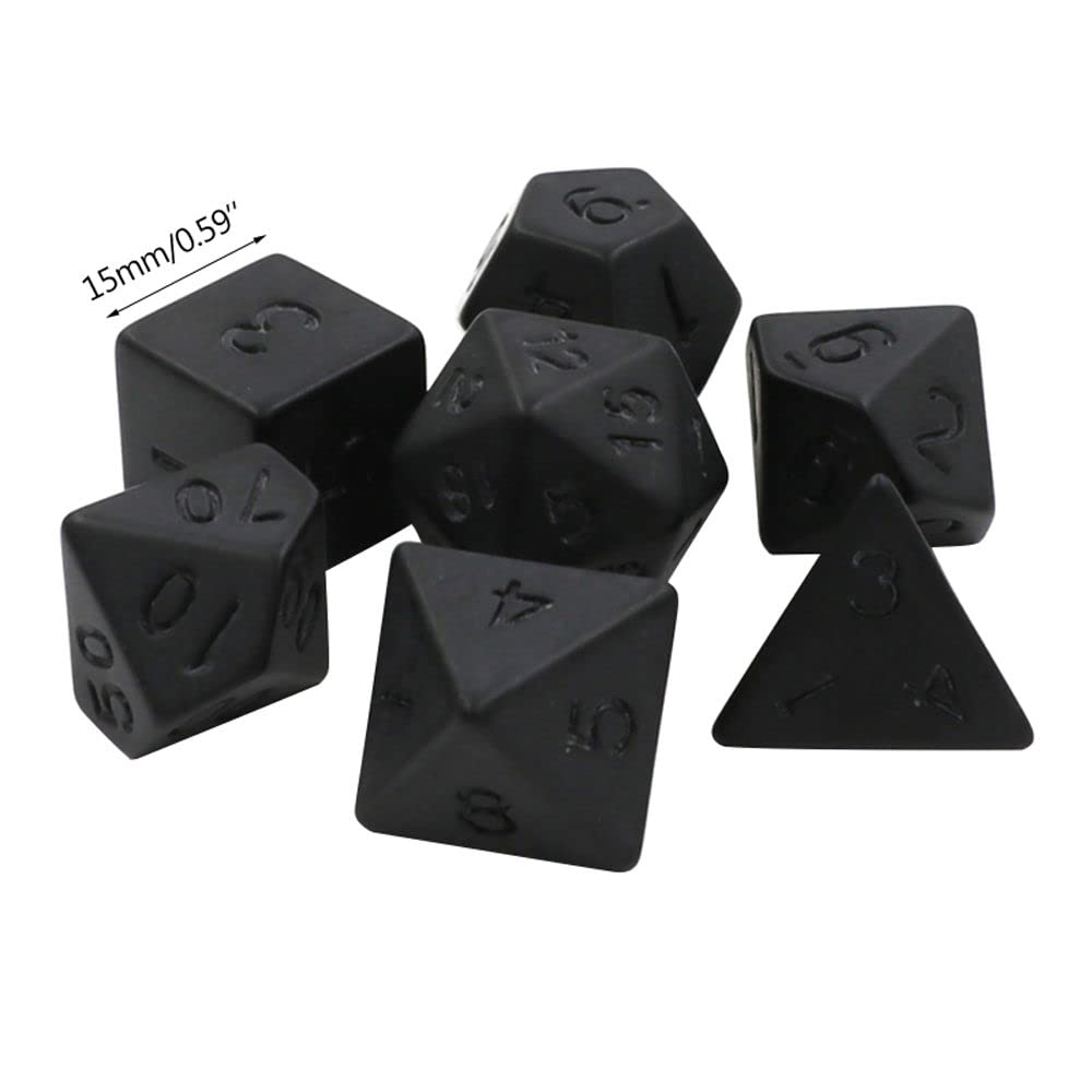 MinLia Acrylic Game Dice Polyhedral Dice Game Toys Board Games Toy Board Game Digital Dice Black RPG Dice Set