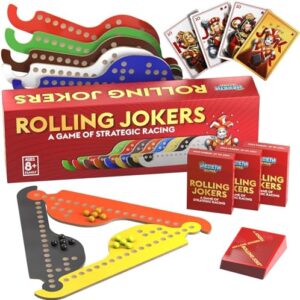 Nerkin Games Rolling Jokers Board Game, Fun Twist on The Vintage Jokers and Marbles Game, Game for Family Game Night for Large Groups