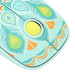 Gaming Mouse, Ergonomic Design Stable Efficient Wireless Mouse 3 Smart Power Saving Modes Peacock Pattern for Laptop for Desktop Computer