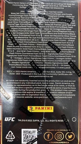 2022 Panini Select UFC New Factory Sealed Blaster Box - 6 Packs - 24 Trading Cards