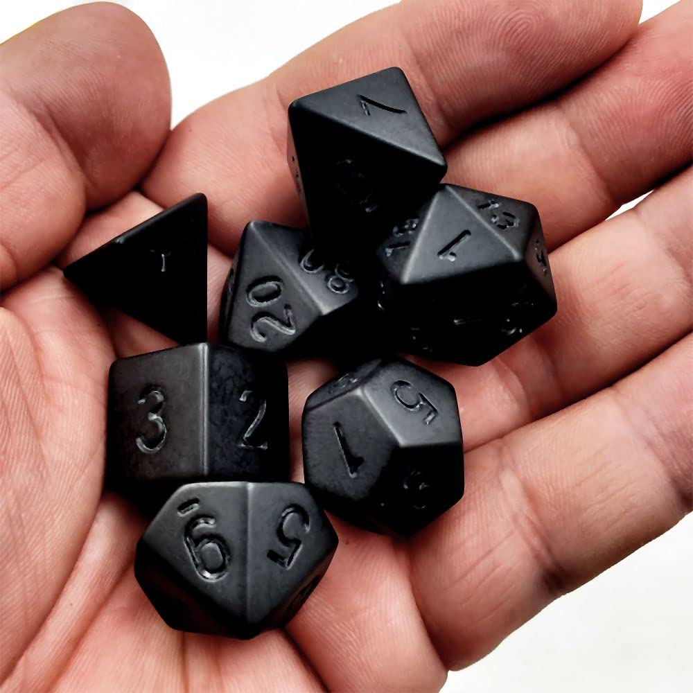 MinLia Acrylic Game Dice Polyhedral Dice Game Toys Board Games Toy Board Game Digital Dice Black RPG Dice Set