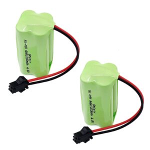 gecoty 4.8v rc battery, 2 pack 1000mah nimh aaa rechargeable battery pack with sm 2p plug for stunt rc car, robot, electric toys