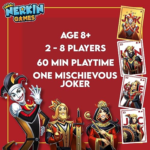 Nerkin Games Rolling Jokers Board Game, Fun Twist on The Vintage Jokers and Marbles Game, Game for Family Game Night for Large Groups