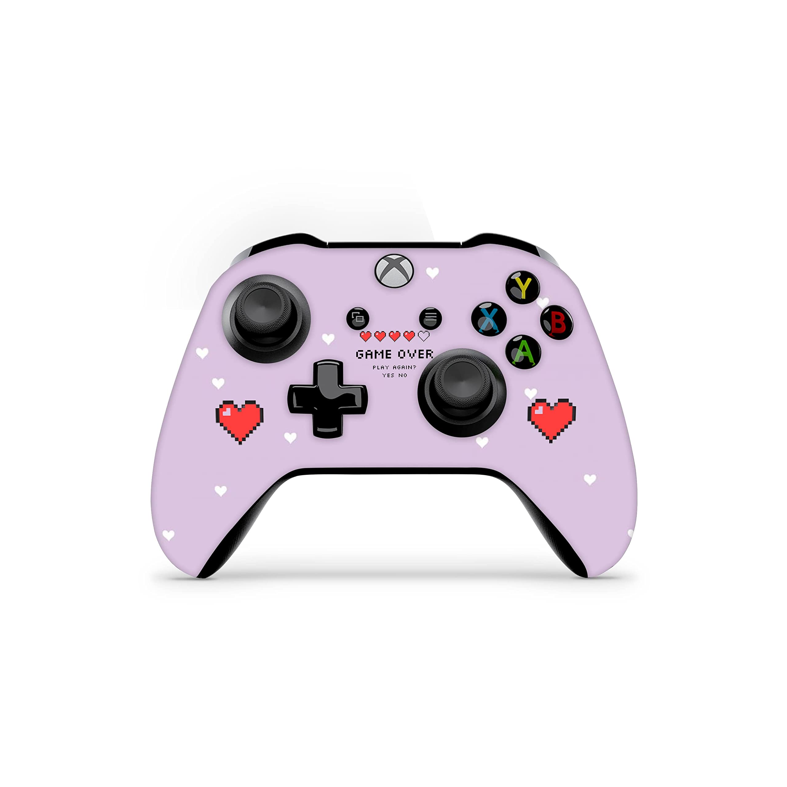 ZOOMHITSKINS Controller Skin Compatible with X1 S and X1 X, Vinyl Sticker Technology, Game Over Pixel Heart Red Cute Kawaii Purple, Durable, 1 Skin, Made in The USA