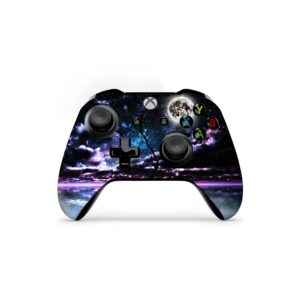 zoomhitskins controller skin compatible with x1 s and x1 x, vinyl sticker technology, blue purple moon black night anime cloud landscape, durable, 1 skin, made in the usa